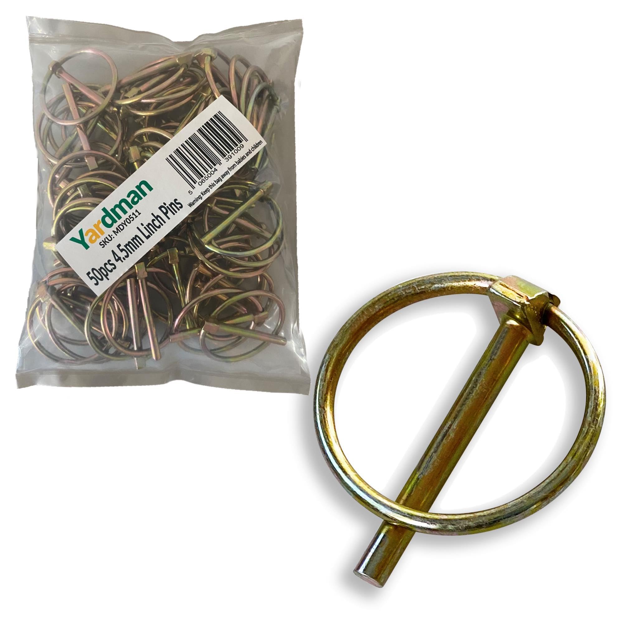 YARDMAN Lynch Pin Set - 50-Piece 4.5mm Linch Pins - Trailer Tractor Safety Pins