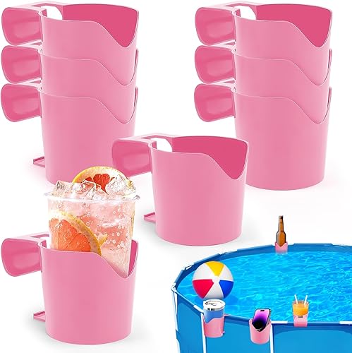 Paquete de 8 portavasos junto a la piscina para piscina sobre el suelo, portavasos de piscina para bebidas, soporte para bebidas de piscina sin