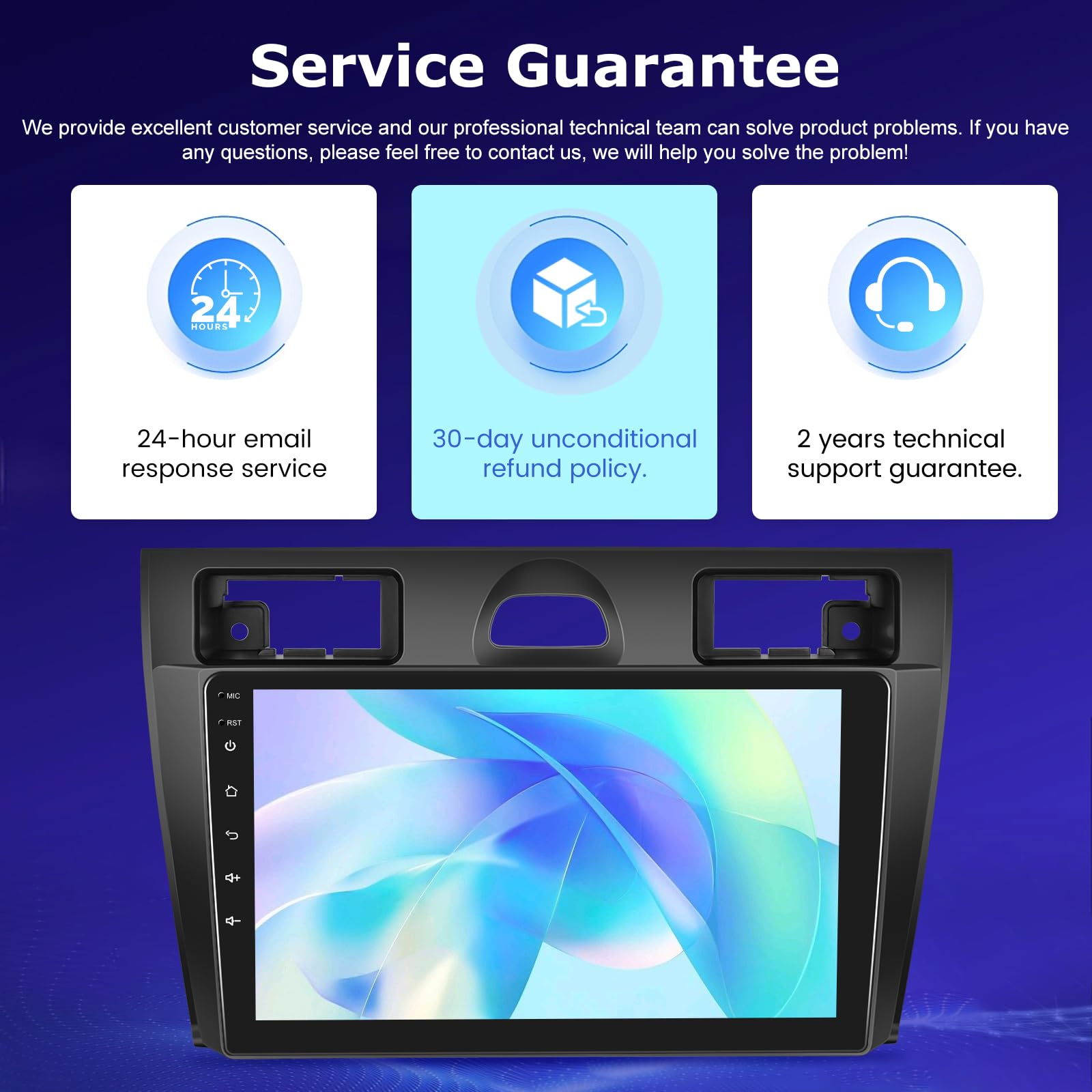 Autoradio per Ford Fiesta 2002-2008 con Wireless Carplay e Android Auto | 2G+64G Android 13 9 Pollici Touchscreen Radio con WiFi/GPS/FM RDS/Bluetooth+AHD Retrocamera