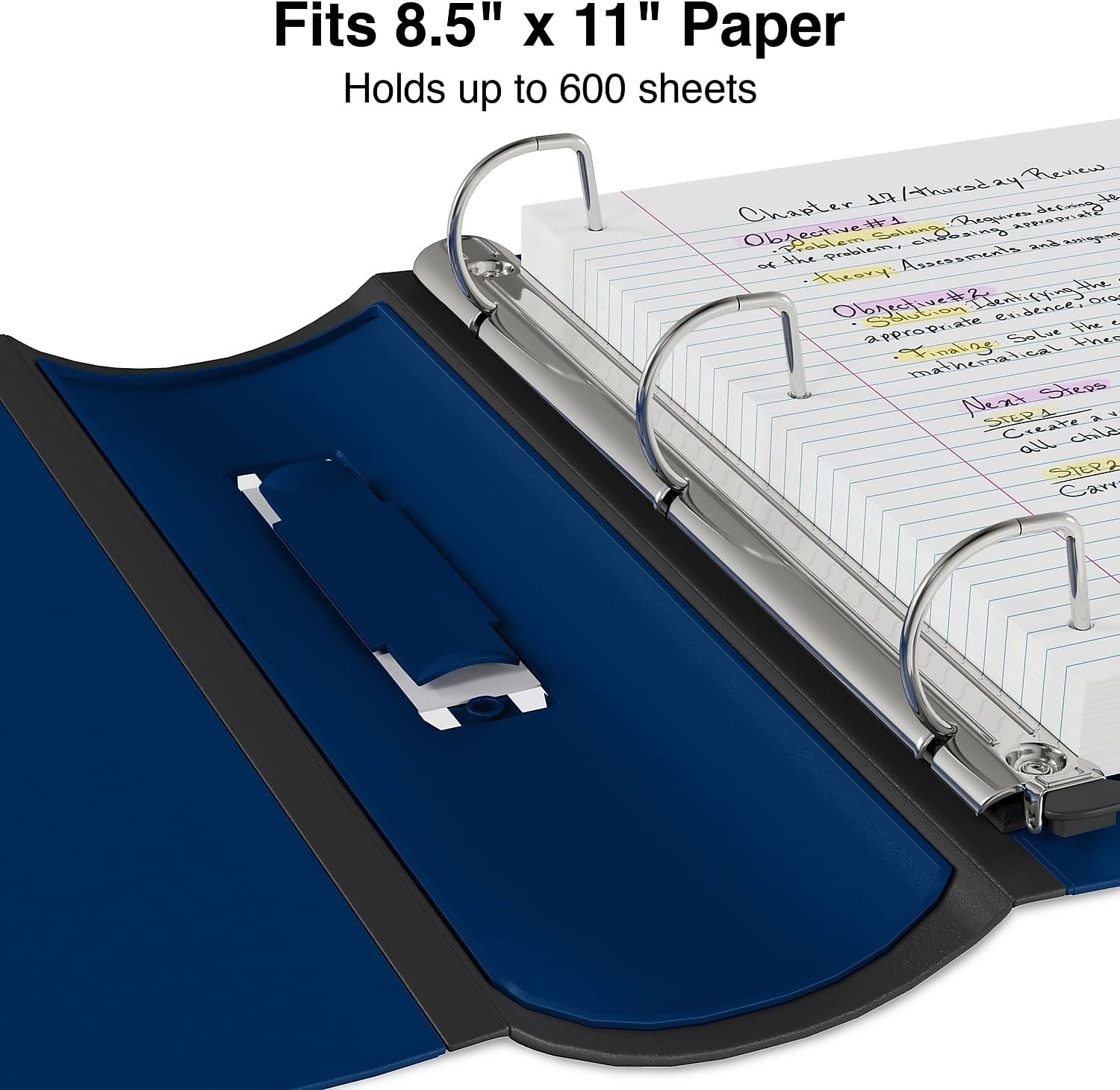 Staples 3‑Inch 3‑Ring Better Binder, Durable View Binder for Office & School Organization, Navy Blue, 2‑Pack