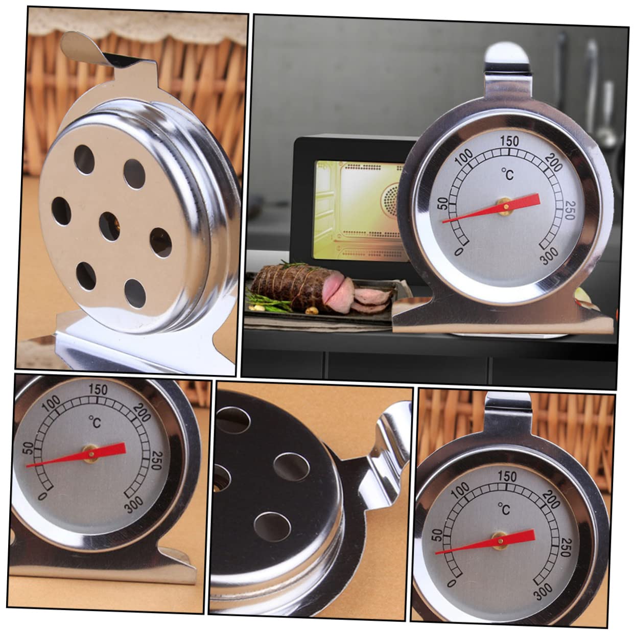 TOPBATHY Termómetro De Horno Inoxidable Para Cocina Lectura Rápida Resistente La Corrosión Medición Para Hornear Y Asar 2 Piezas X 3