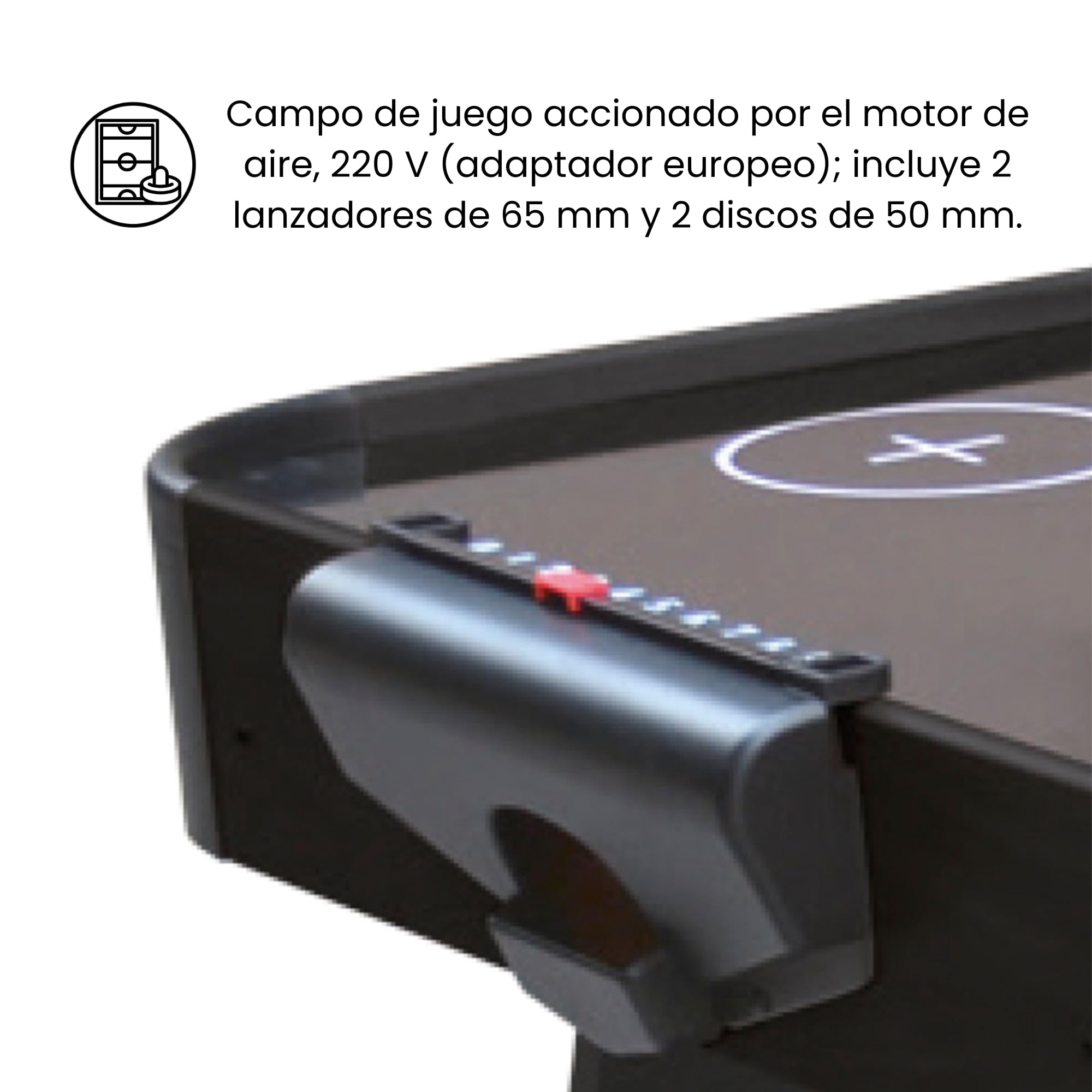 DEVESSPORT Air Hockey Black City | Mesa de Hockey Plegable | Incluye Ruedas para Transporte Aire Eléctrico 220V y Accesorios Incluidos Listo para Jugar | Montaje Fácil y Diseño Resistente