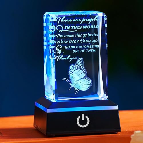 Regalos agradecidos, familiares, profesores, amigos, novias, damas, colegas, enfermeras, voluntarios, recuerdos de cristal inspiradores con base LED