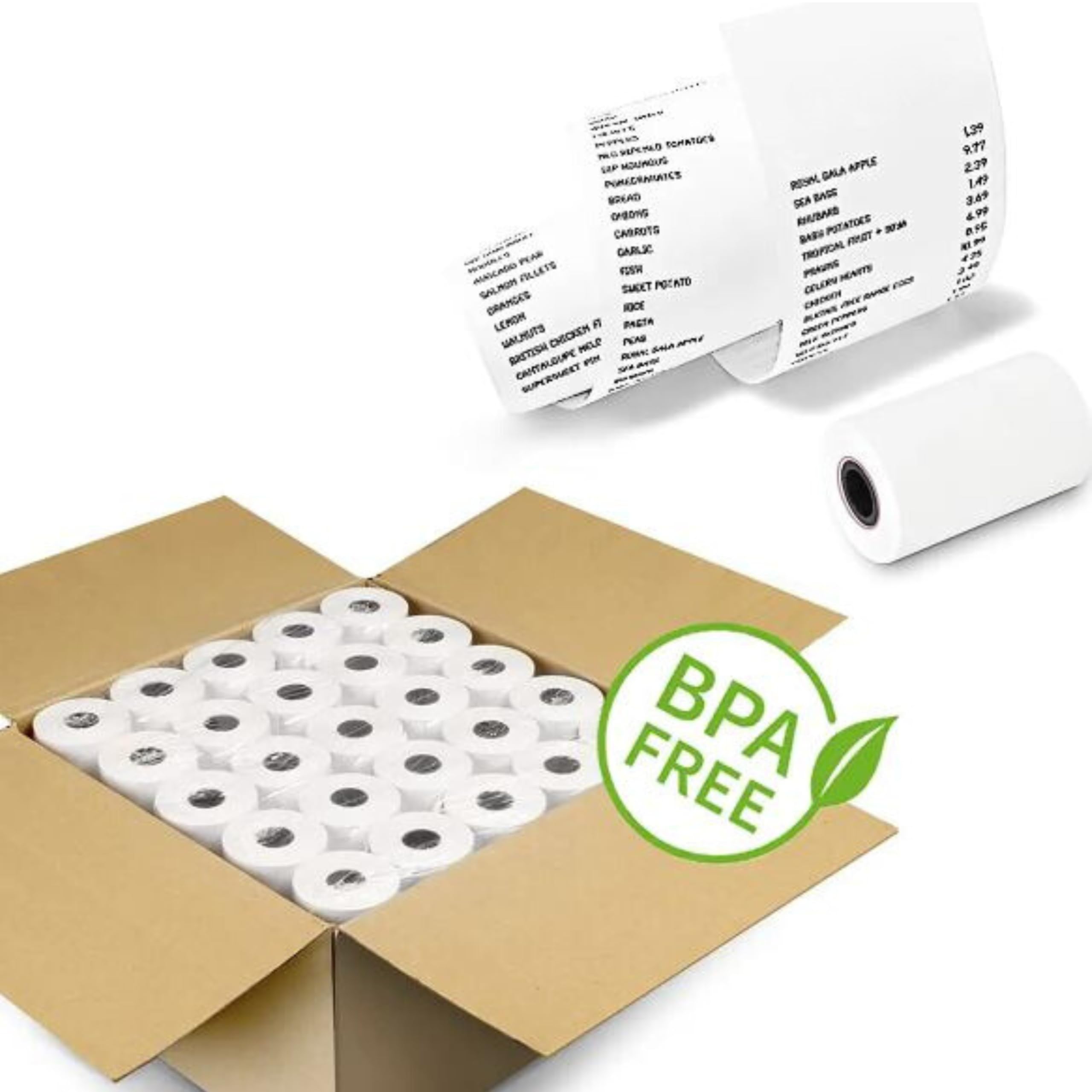 210 UNIDADES - Rollos de Papel Térmico 57x35x12 mm para Datáfonos, Terminales de Tarjeta de Crédito, Impresoras POS, Sin Bisfenol A - Papel de Alto gramaje.