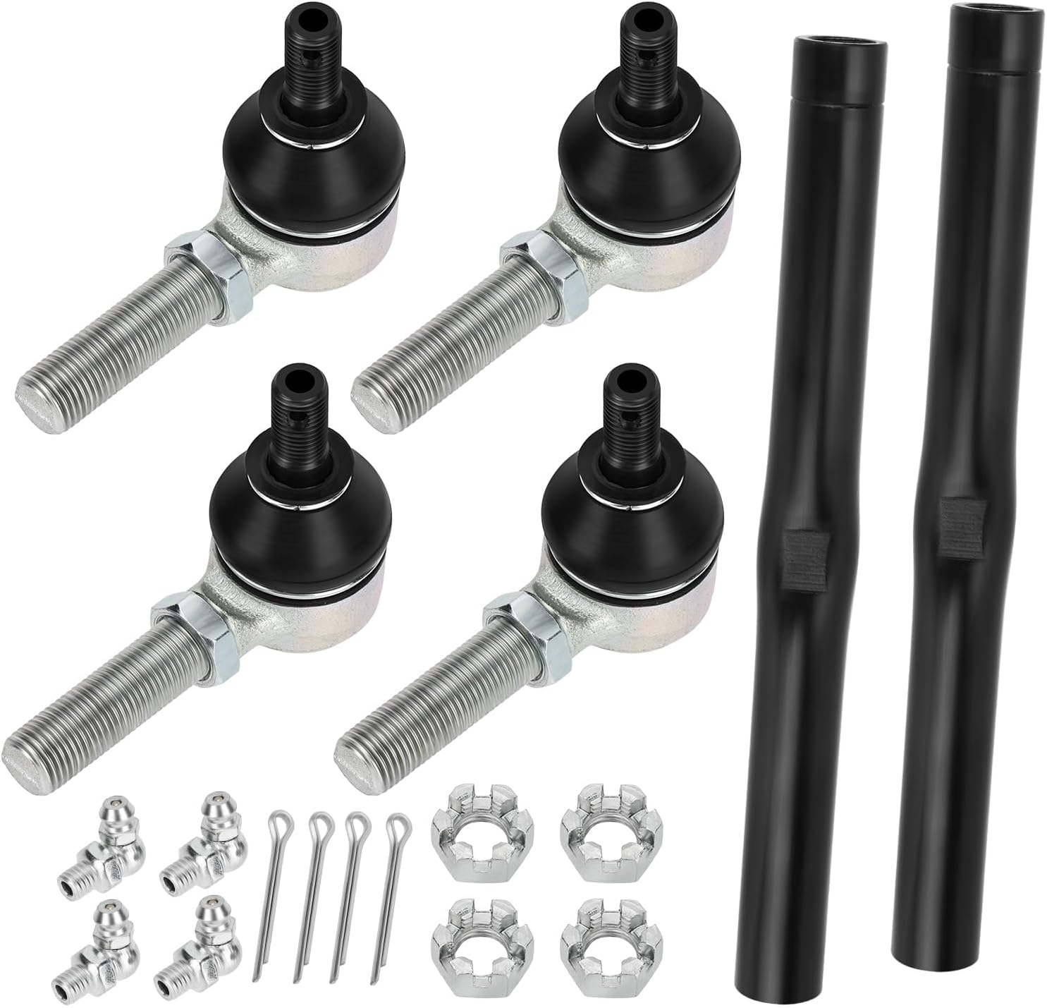 JAVIK 2Pcs Golf Steering Tie Rod End & Shaft Kit Compatible with EZ-GO Medalist TXT Marathon Golf Carts Gas & Electric 1994.5-2001.5, OEM#70074-G02 70074-G01