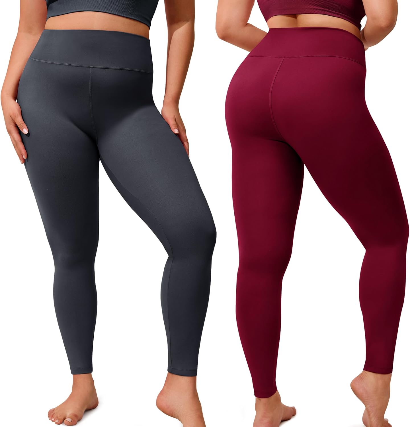 VALANDY Creamlush 3 Pack Plus Size Leggings for Women-High Waisted Soft Stretchy Yoga Pants,L-5XL - Image 2
