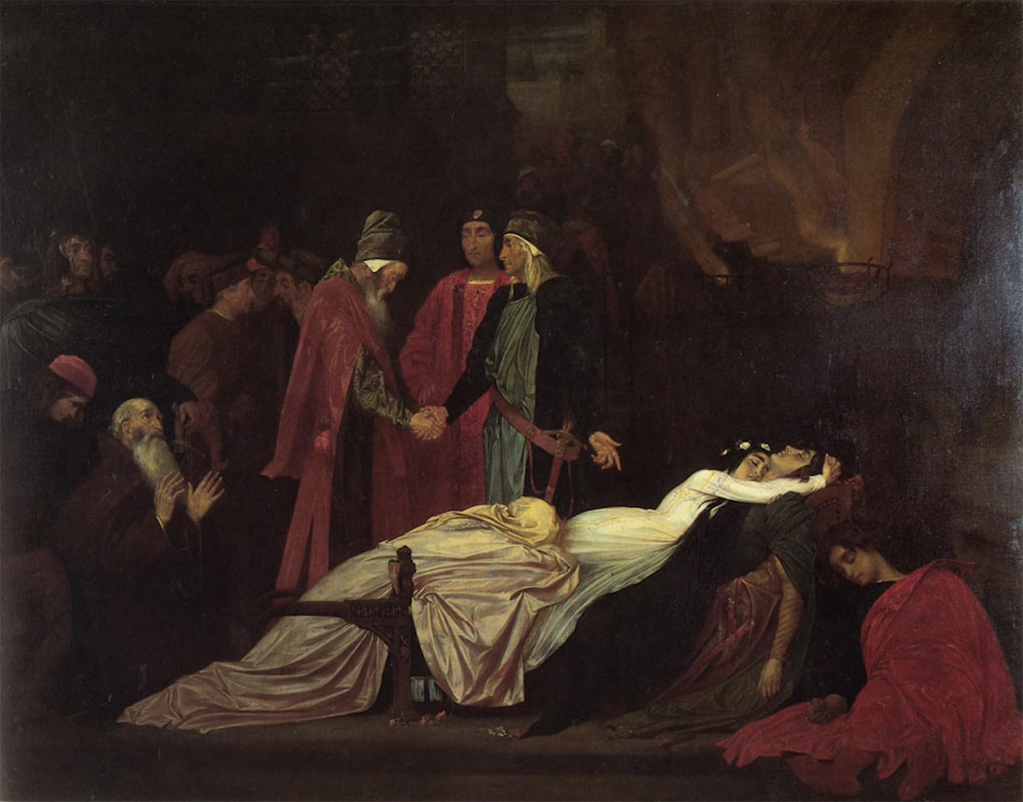 POSTERIIk Famous Print Pop Art Wall Art Graffiti the Reconciliation of the Montagues and Capulets Over the Dead Bodies and Juliet by Lord Frederick Leighton Art Prints for Home Decor 60x90cm