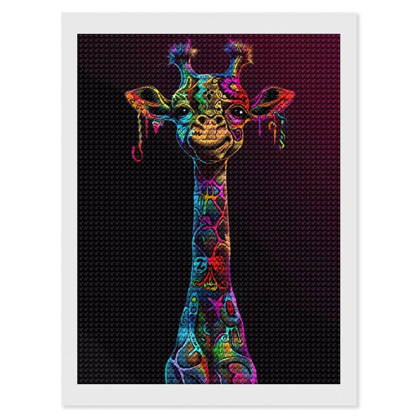 トピアリーア−ト Amazon.com: VOSERY Neon Psychedelic Giraffe Diamond Painting Kit