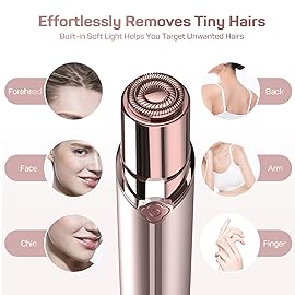 Hair Removal Device, Facial Hair Removal for Women- Gurelax Womens Hair Remover Painless Face Hair Removal/Shavers for Chin Upper Lip Peach Fuzz-Included 4 x Replacement Heads