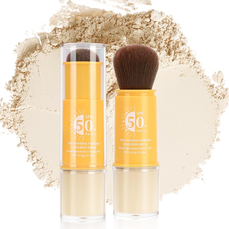Pó solto mineral para fixação de maquiagem Gravel Dew com designação técnica SPF 50, pincel integrado, tom 01# Translucent