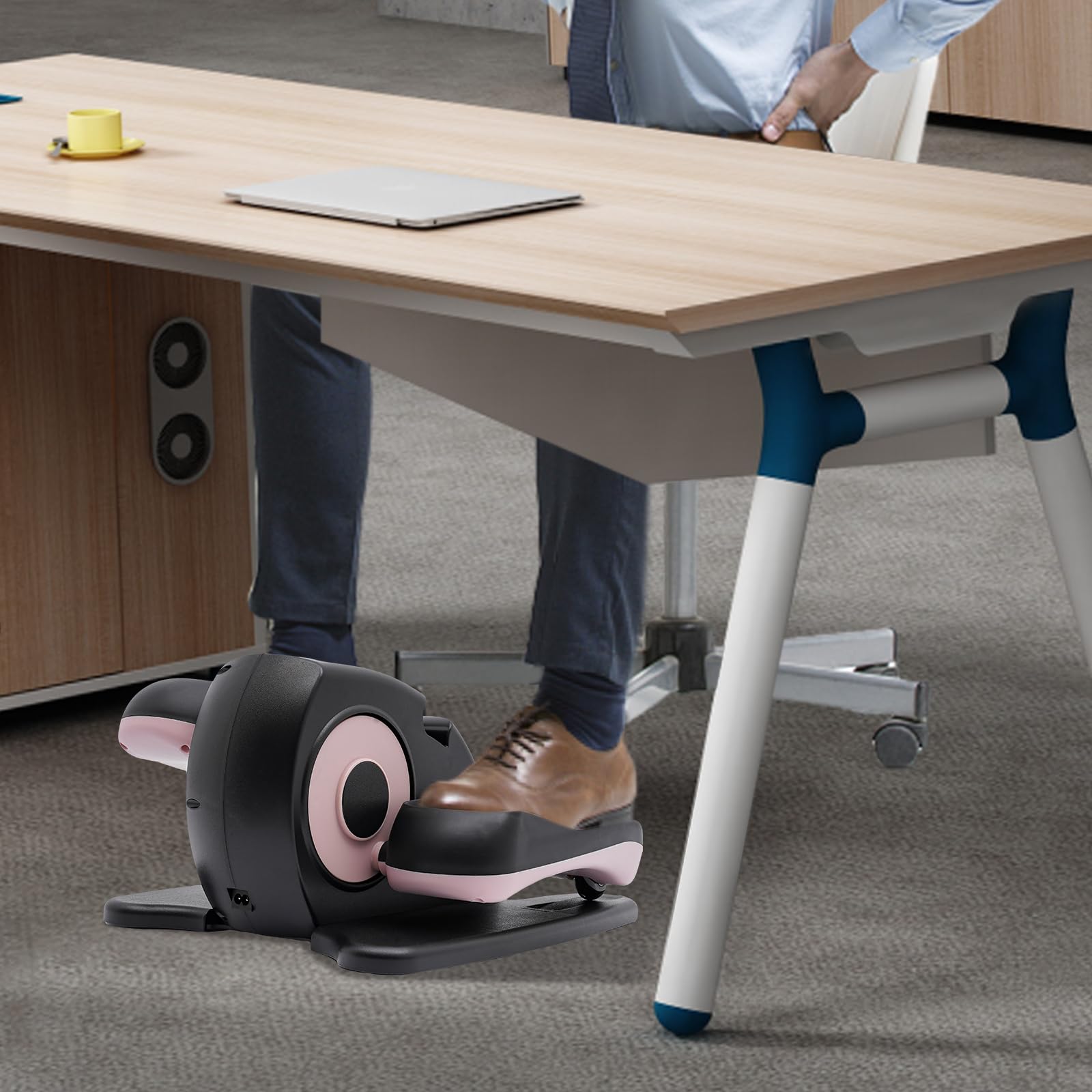 Elektrischer Ellipsentrainer mit Festen Fußmassagen, Ellipsen-Maschine Unter dem Schreibtisch für Senioren, Tragbare Trainer für Home Office mit Fernbedienung für Jugendliche und Erwachsene