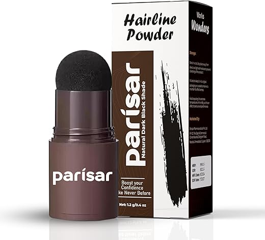 PARISAR PHARMA Natural Hairline Powder, Hair Shading Sponge Pen, Hairline Shadow Powder Stick, Quick Hair Root Touch-Up – Black, 1 Count