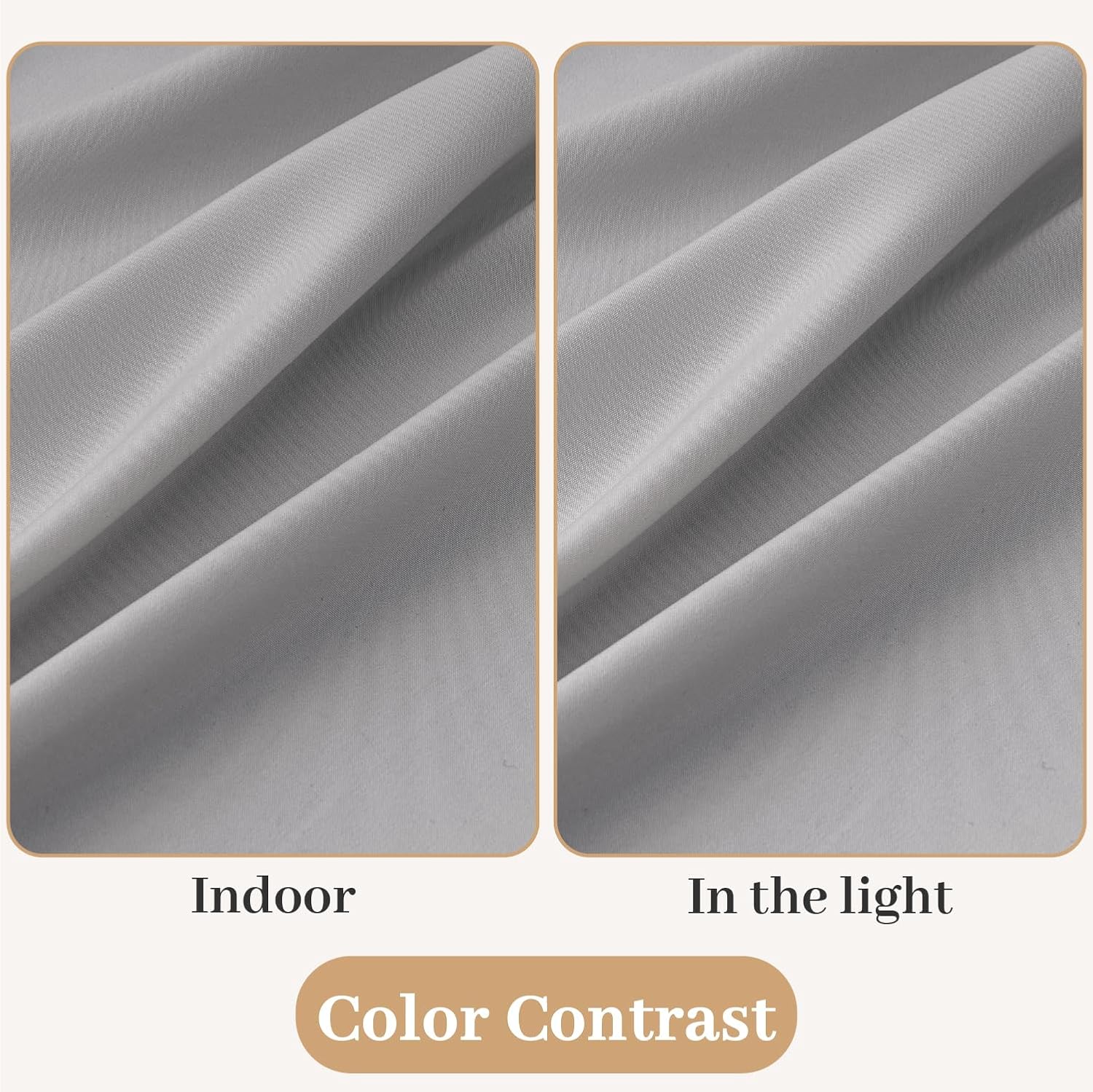 MIULEE Non-See-Through French Door Curtains for Doorway, Privacy Semi Sheer Curtains for French Doors, Light Filtering Rod Pocket Window Drapes with Tie Back, Grey, 54 x 72 inches, 2 Panels