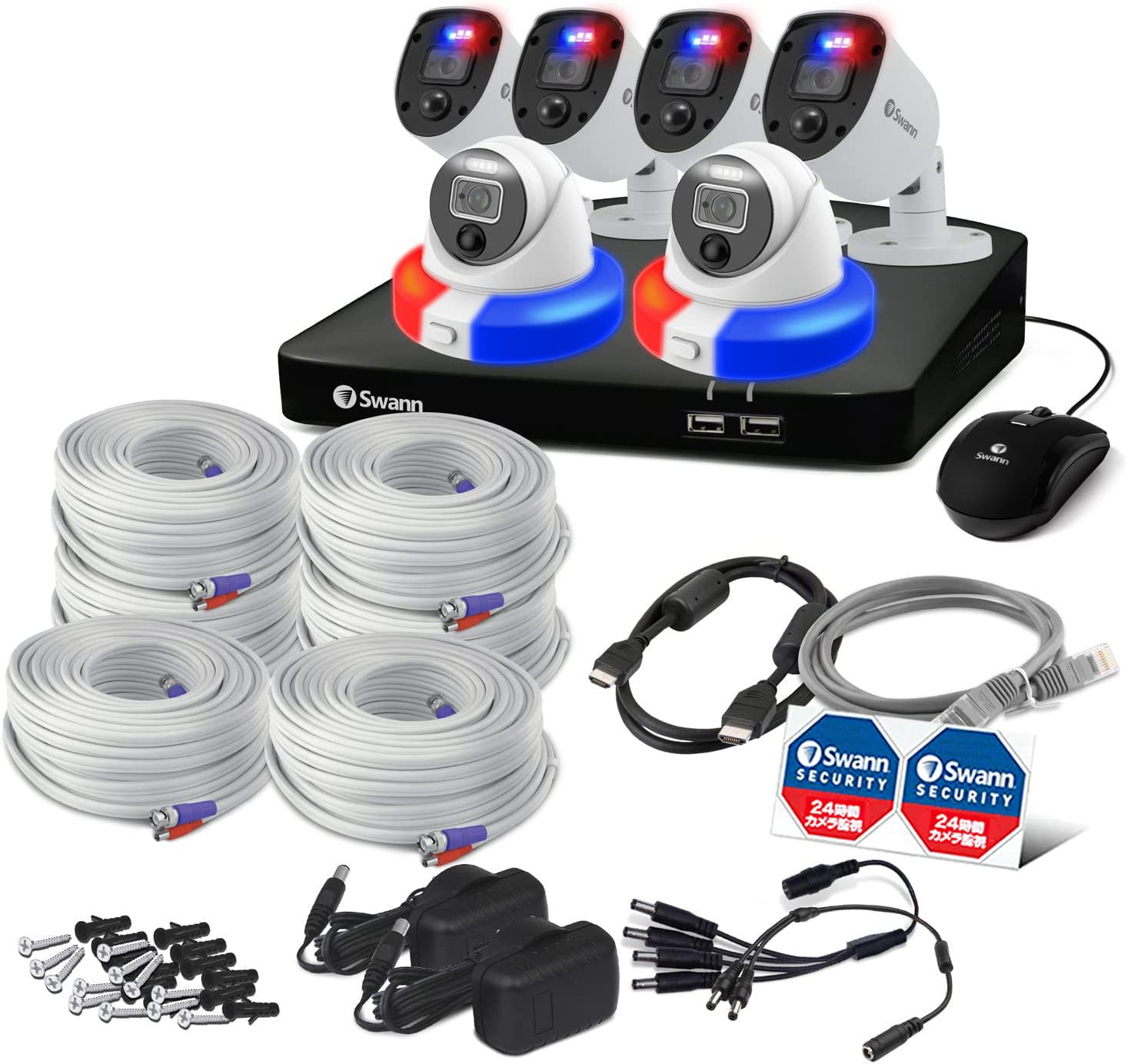 Amazon.co.jp: Swann セキュリティカメラ 8CH AHD DVRシステム 2TB