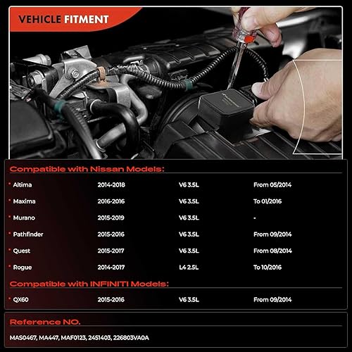 Miniatura 2 de A-Premium Mass Air Flow Sensor Meter [4-Pins] Compatible with Nissan & Infiniti - Altima 14-18, Maxima 16, Pathfinder 15-16, Murano 15-19, Quest