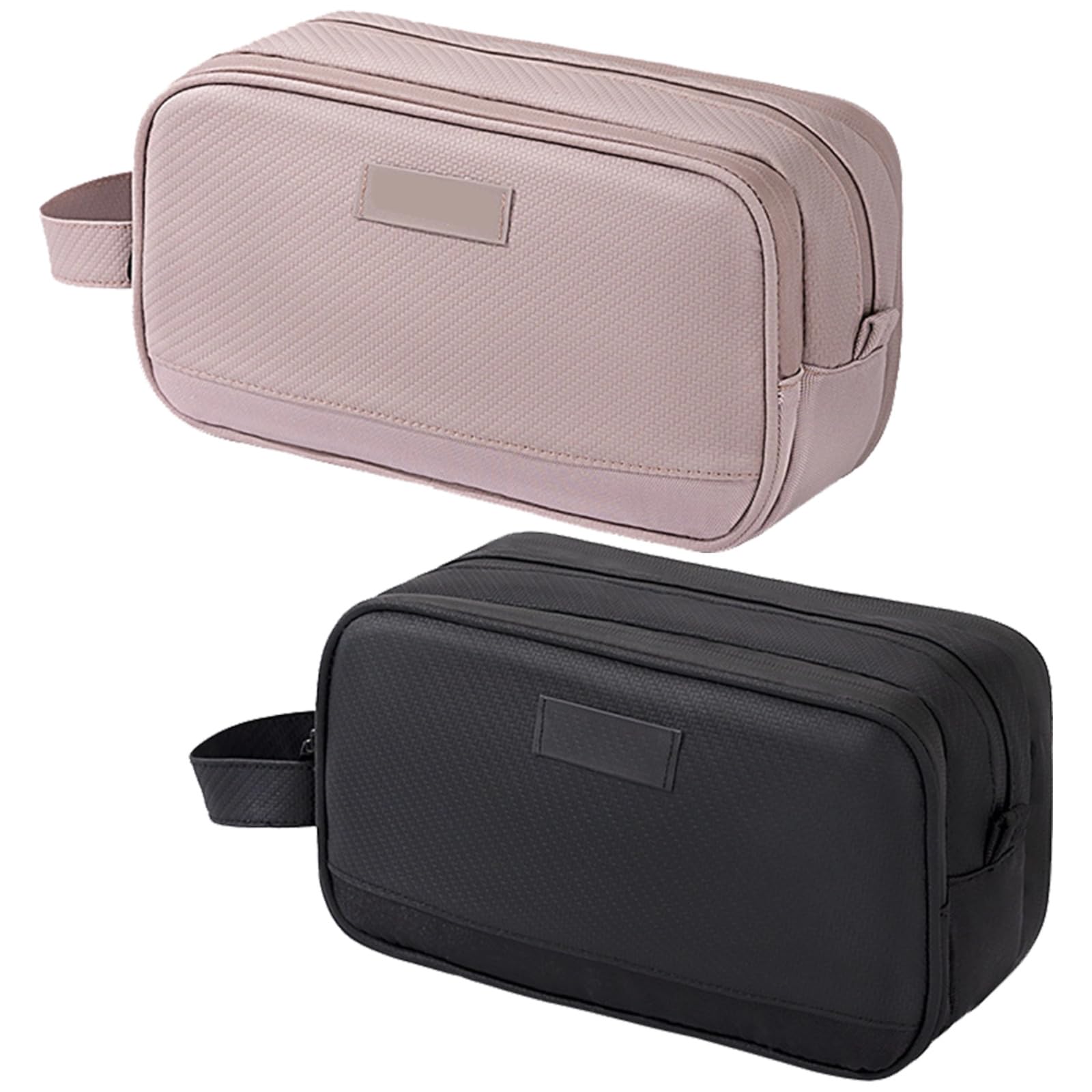 Juego de 3 bolsas de aseo de viaje para hombres, bolsa de aseo impermeable con separación en seco y húmedo, diseño de múltiples compartimentos para organización, portátil en negro, gris y rosa