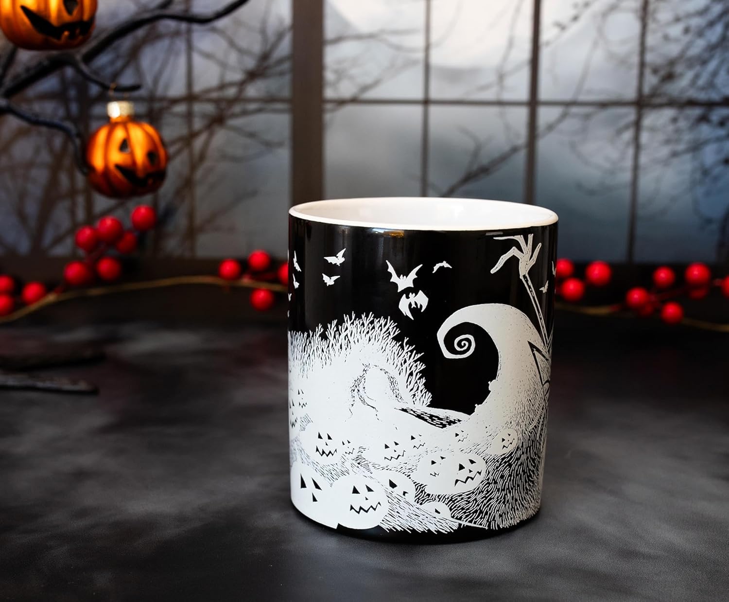 Disney The Nightmare Before Christmas Jack Skellington's Graveyard Glow-In-The-Dark Ceramic Coffee Mug | Holds 20 Ounces - Image 6