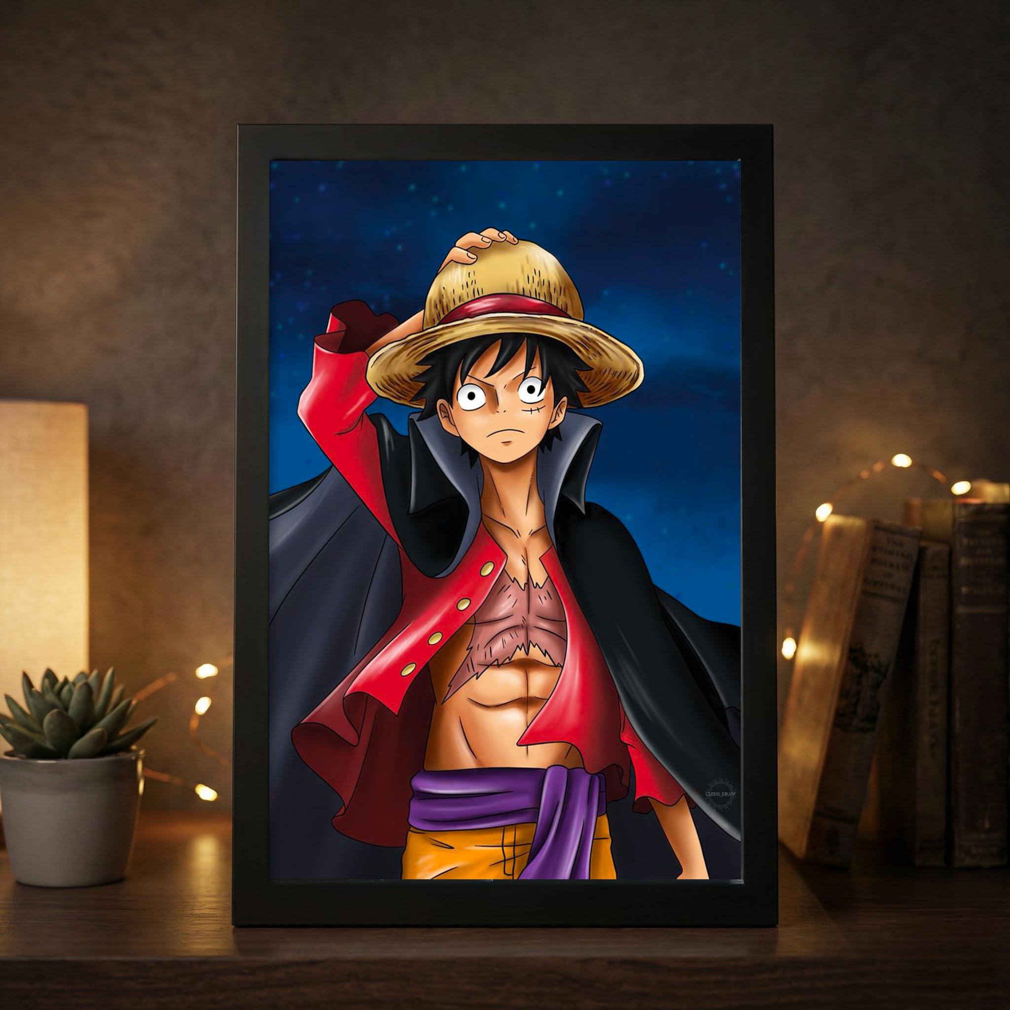 FrameMonk Monkey D. Luffy One Piece Anime Wall Frame (8x12 Inch