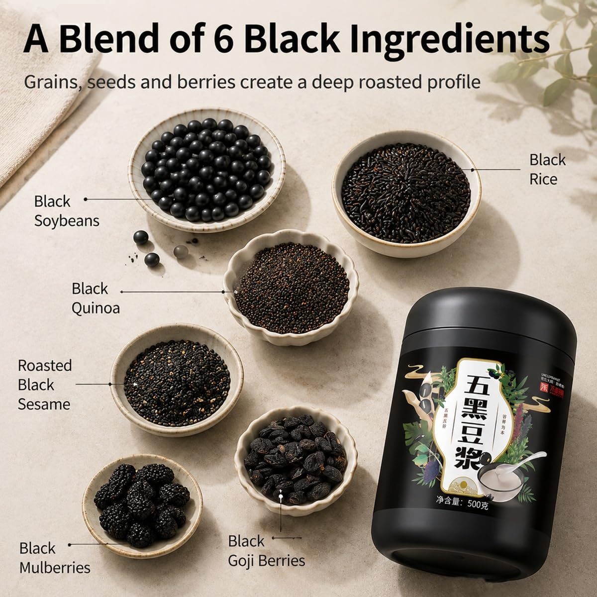 Polvere Soia Nera 5 Cereali | Mix Bevanda 500g