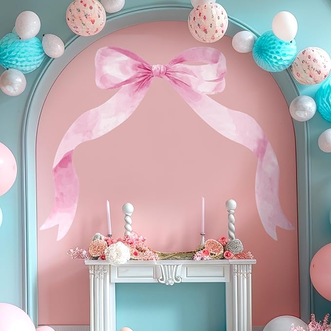 Vinilo decorativo moño rosa grande 150x115 cm impermeable miniatura 5