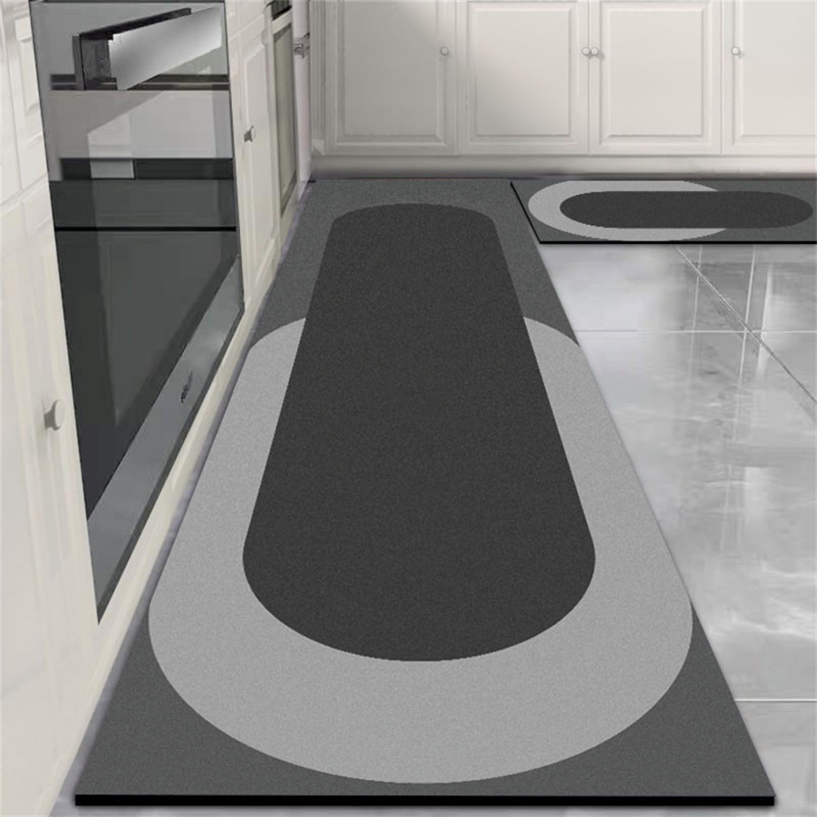 Tapis de sol cuisine antidérapant de format ovale 80x200cm pour couloir intérieur