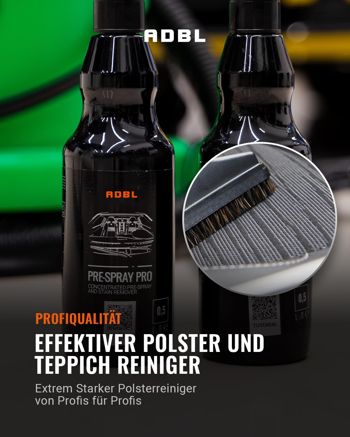 ADBL Pre Spray PRO (5L) - Hochkonzentrierter Vorreiniger und Fleckenentferner für Polster und Teppiche - Löst hartnäckige Verschmutzungen in Rekordzeit - Ideal für professionelle Anwendungen
