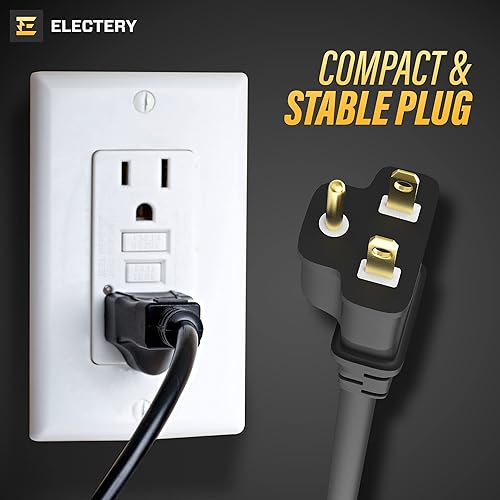 Miniatura 6 de Cable de extensión negro de 20 pies para interiores y exteriores cable de alimentación flexible de 16 AWG cable resistente a la intemperie cable de