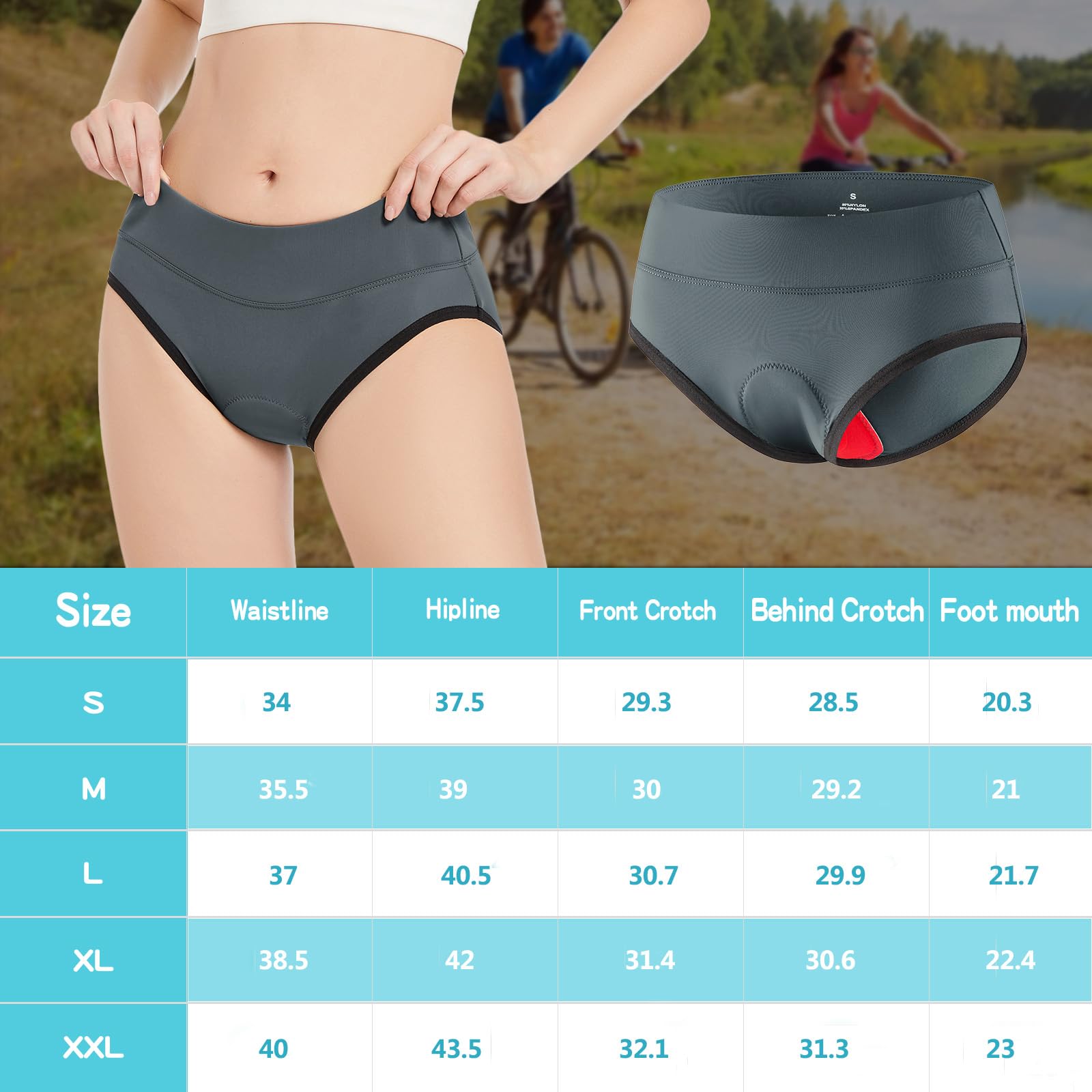 TBoonor Pantaloni Ciclismo Donna Triangolo Imbottite Pantaloncini da Ciclismo Antiscivolo Traspiranti da Ciclismo ad Asciugatura Rapida da Donna Imbottiti Pantaloncini Bicicletta