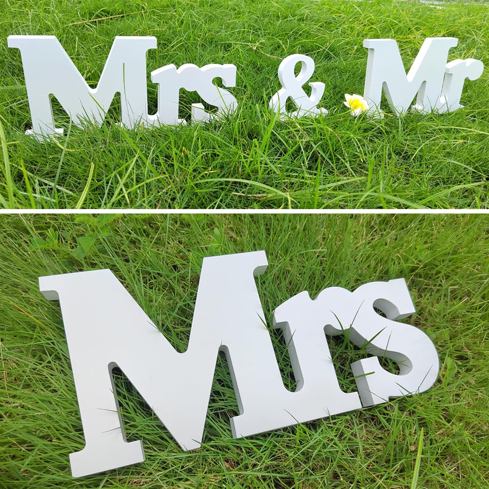 Large Mr and Mrs Wedding Table Decoration, Wooden Letter Reception Sign, Rustic Anniversary Decor, Sweet Table Gift - Image 2
