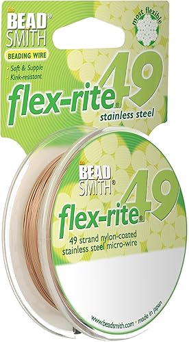 The Beadsmith Flex-Rite Wire – 49 hilos recubiertos de nailon, alambre de acero 