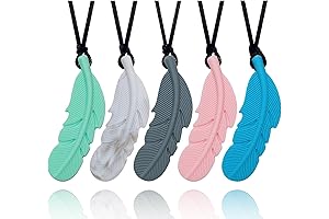 Silicone Chew Necklace Variety Pack Feather: Autism, ADHD, Chewing, Oral Motor, Mild Chewers