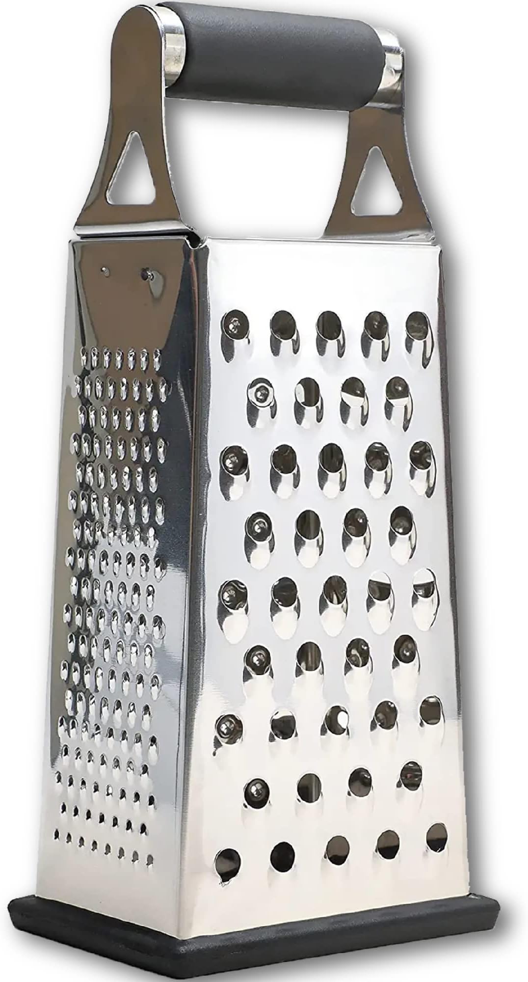 K BASIX 4 Sided Box Grater, Cheese Grater & Shredder, Stainless Steel, Large Grating Surface with Razor Sharp Blades, Perfect to Slice, Grate, Shred & Zest Fruits, Vegetables, Cheeses & More