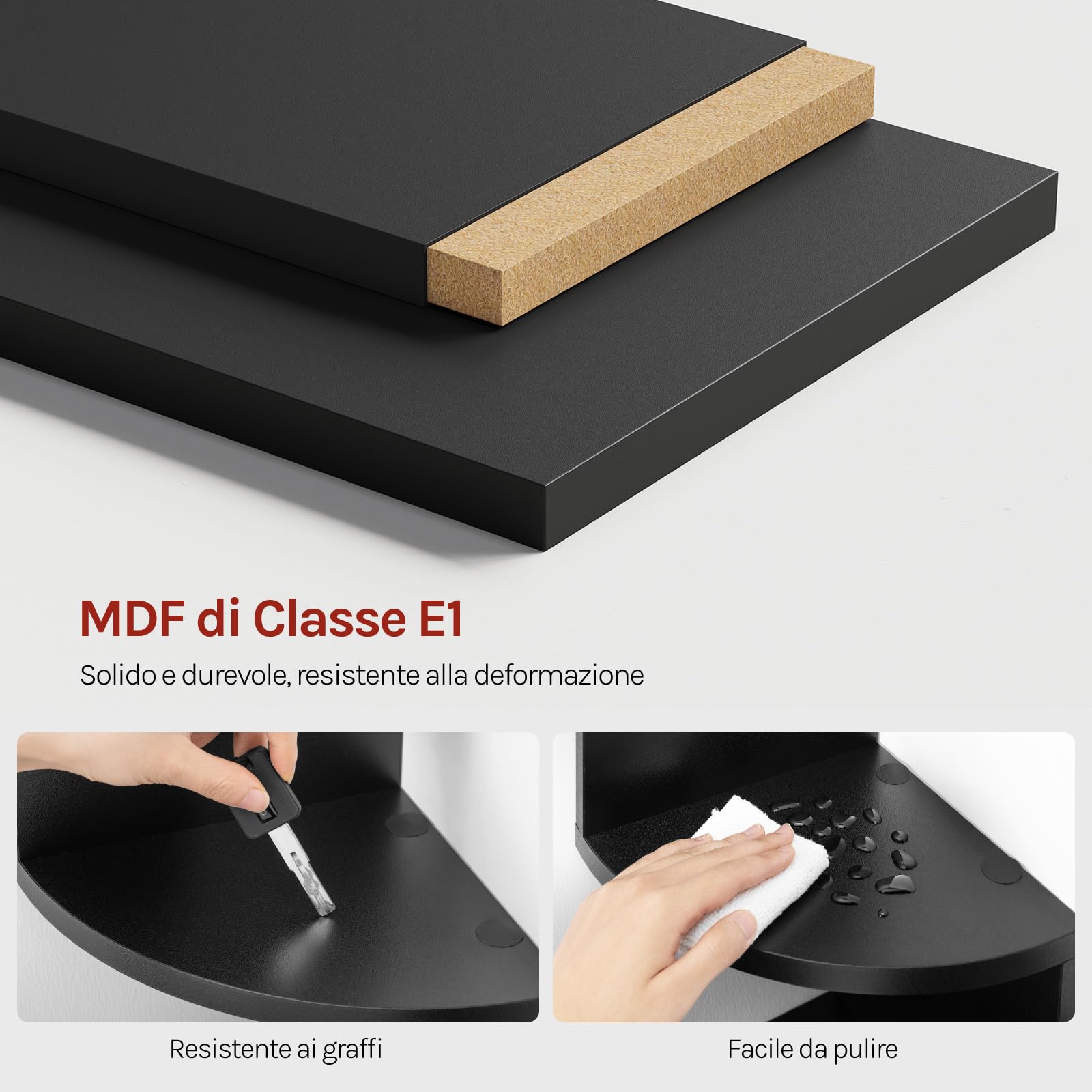 WOLTU Mensola Angolare da Muro Zigzag, Libreria da Parete con 5 Ripiani, Scaffale a Muro per Camera da Letto, Soggiorno, Cucina, Studio, Mensola Nera in Legno, RG9313sz2