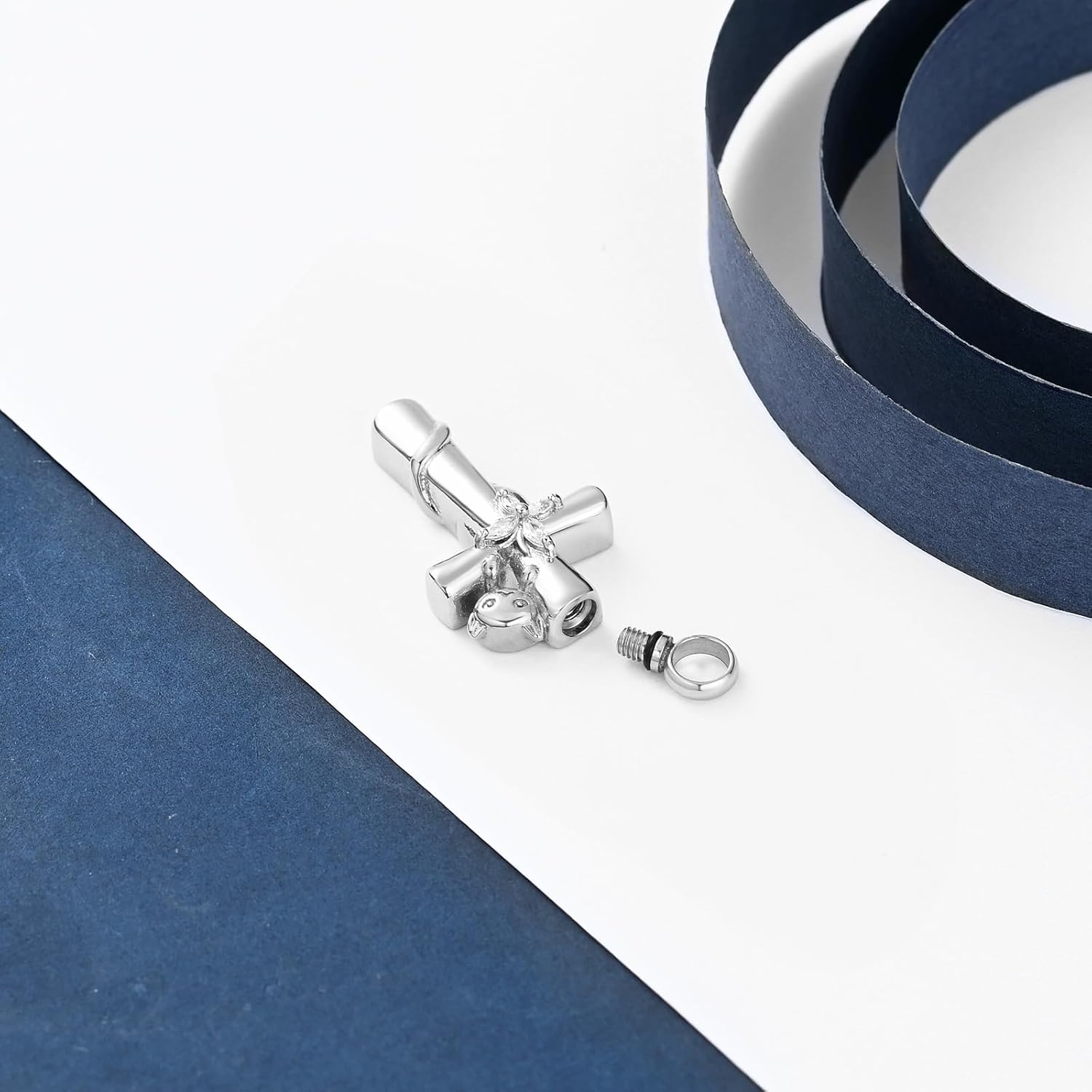 constantlife Cross Urn Necklace for Ashes Cat Butterfly Cremation Jewelry for Women Men Memorial Pendant Chain Human Pet Ashes Holder - Image 5