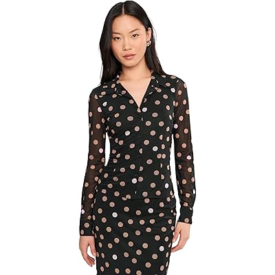 Sanctuary Fitted Mesh Button Down popspot
