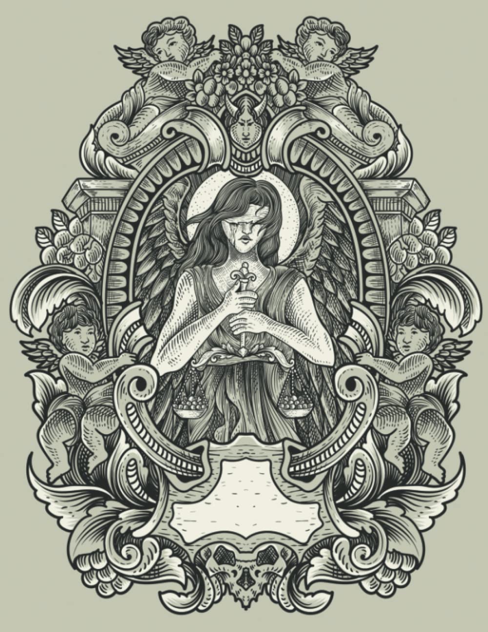 Lilith Satanist Graph Paper Composition Notebook, gothic journals for writing 8.5 x 11 inches, graph paper notebook 200 pages