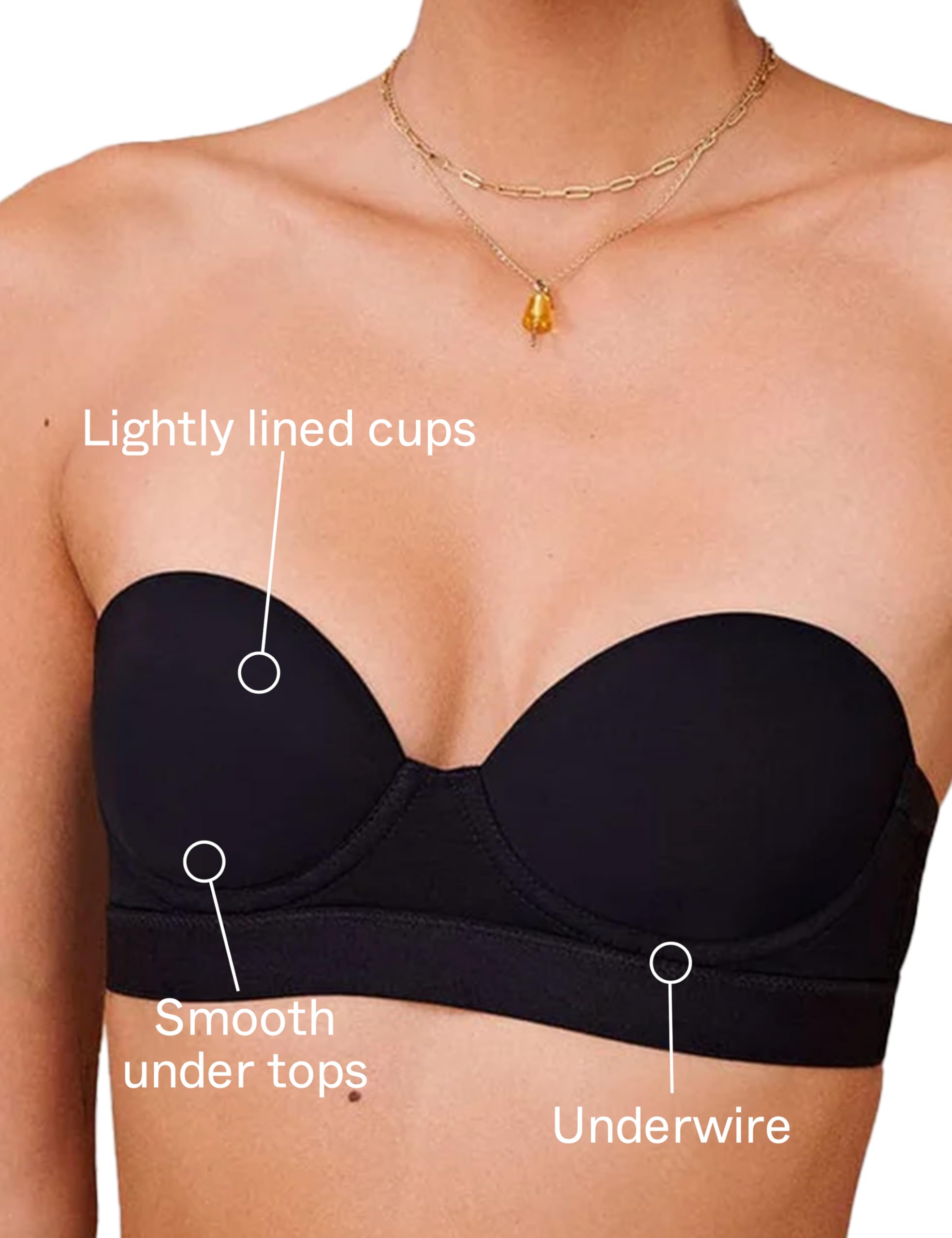 Pepper Strapless Bra | MVP Multiway Lightly Lined Strapless, Underwire Bra for Women with Convertible Straps (30A-40B)