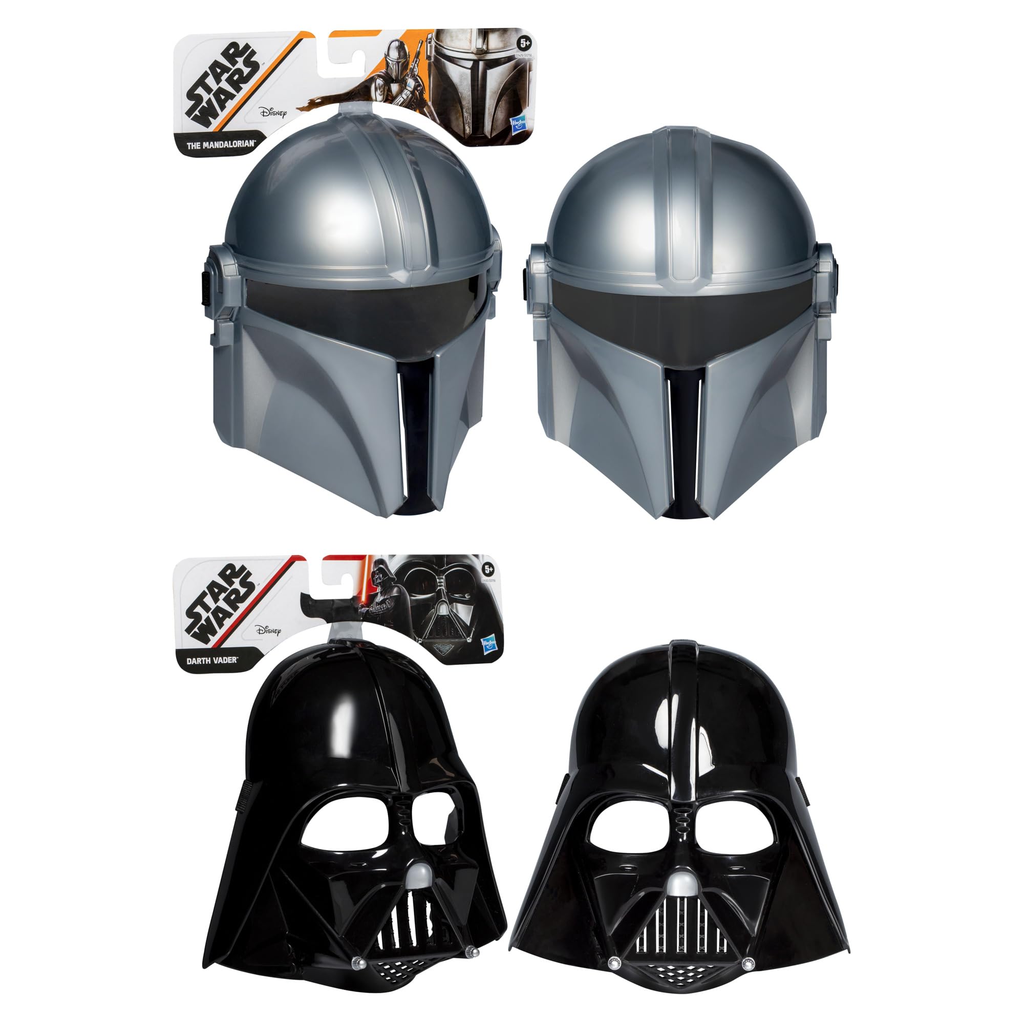 Star Wars Hasbro, Pack de Máscaras Mandalorian y Darth Vader, Juegos de Rol, héroes y Villanos, Fantasía, Cosplay, para Niños y Niñas de 5 Años o Más, Idea de Regalo