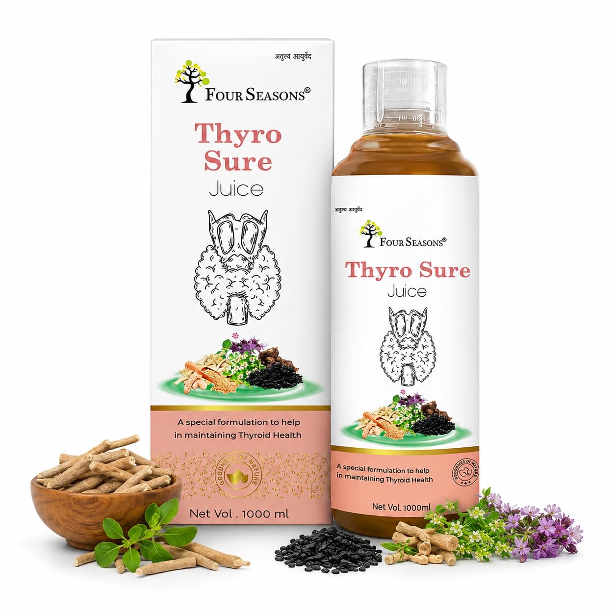 Thyro Sure Juice 1000ml | Ayurvedic Thyroid Supplement | Supports Thyroid Health, Energy, Detox, Metabolism - Balance Herbal Juice for Daily Wellness-picture-15