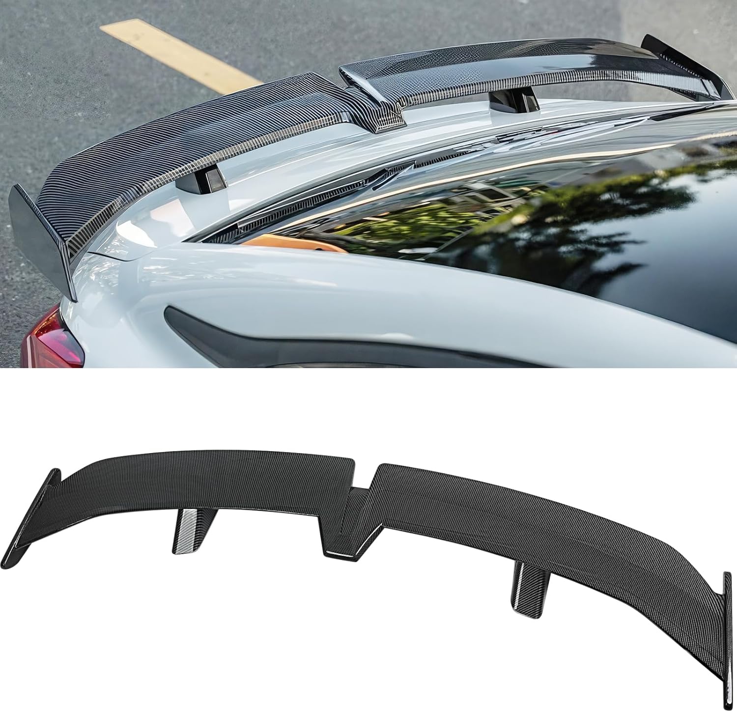54 Inch Universal Rear Spoiler, PRO Style Car Rear Trunk Spoiler Wing Spoiler Compatible with Mazda Miata RX-7 Chevy Corvette Camaro Nissan Lexus Toyota Honda Civic Ford Mustang Scion 54 Inch-PRO Carbon Fiber