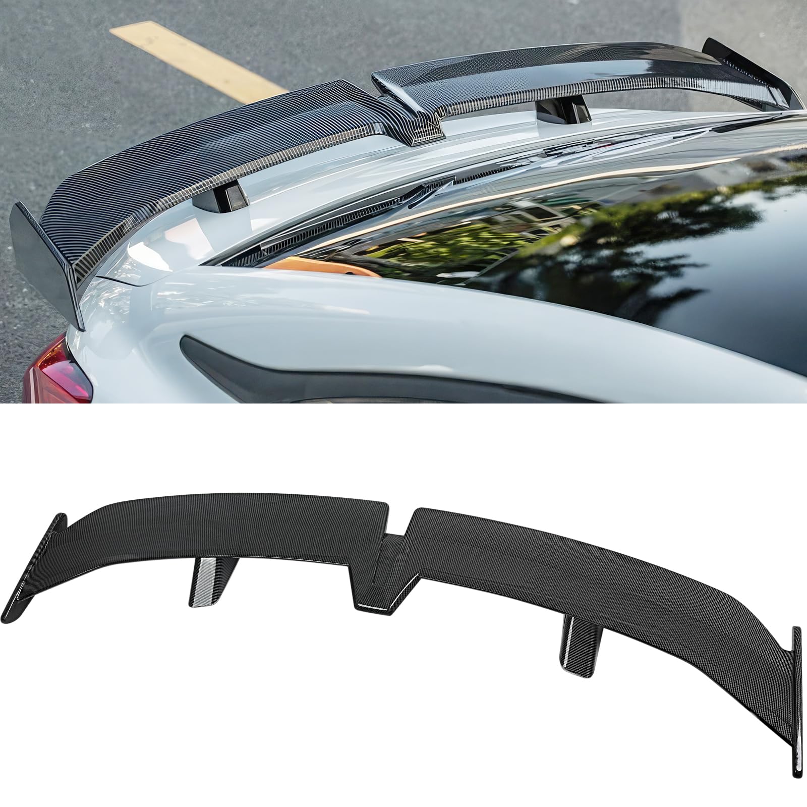 54 Inch Universal Rear Spoiler, PRO Style Car Rear Trunk Spoiler Wing Spoiler Compatible with Mazda Miata RX-7 Chevy Corvette C8 C7 Camaro Nissan Lexus Toyota Honda Civic Ford Mustang Scion
