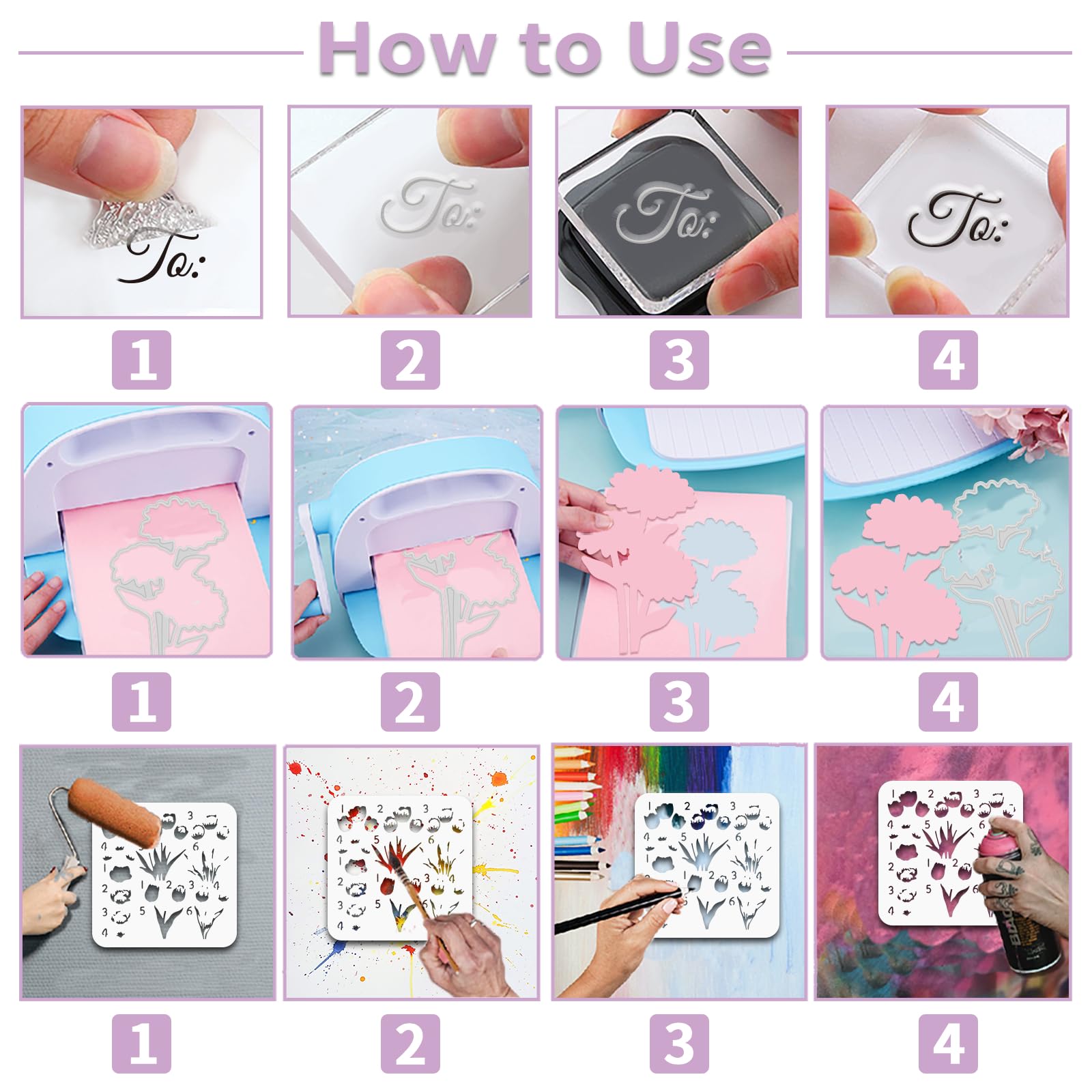 Flower Stamp & Die Set - Peonies, Daisies, Tulips -7
