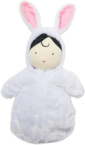 Juguetes Manhattan muñeca bebé y saco para dormir con capucha para acurrucarse, Bunny