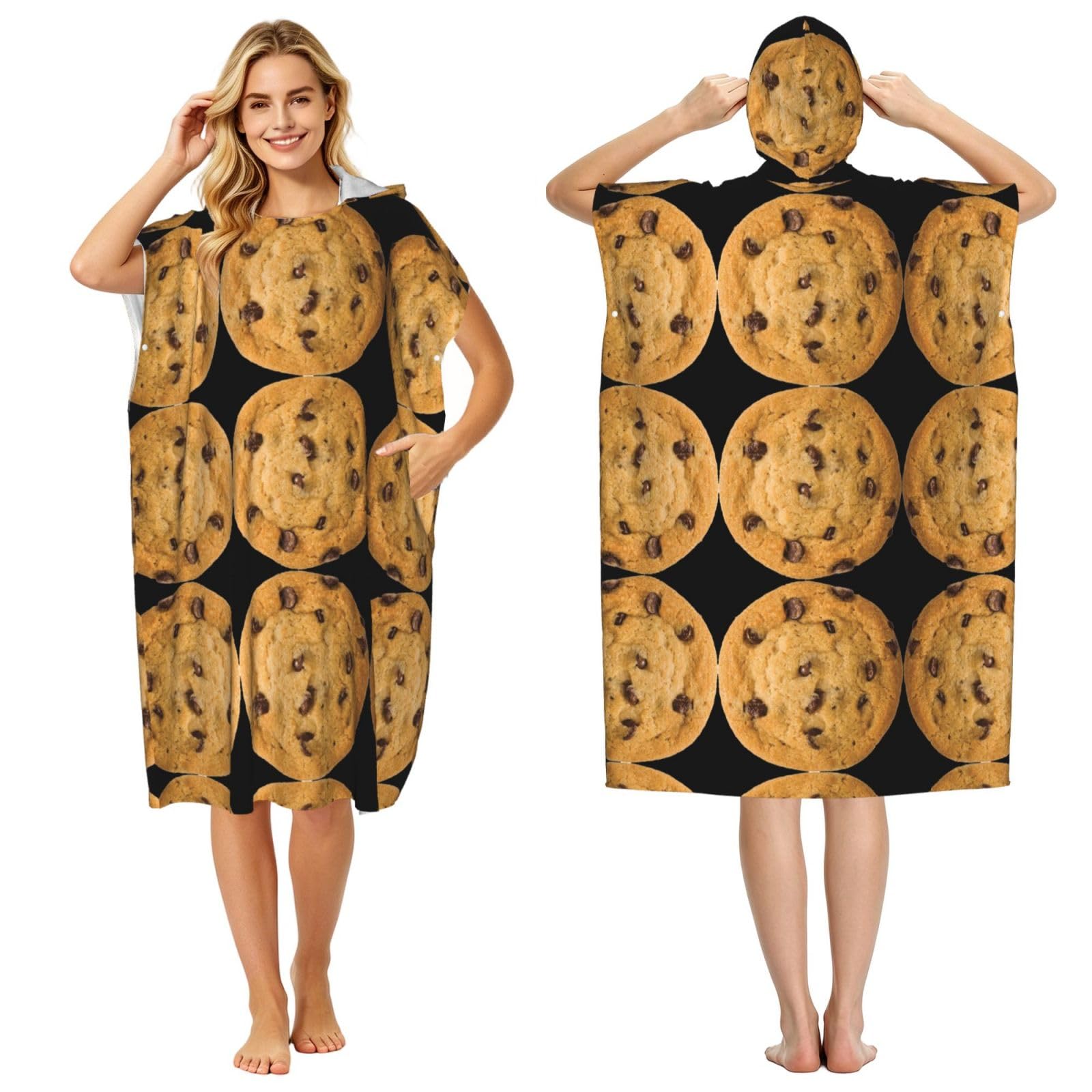 Poncho de plage pour adultes en tissu éponge léger séchage rapide biscuit