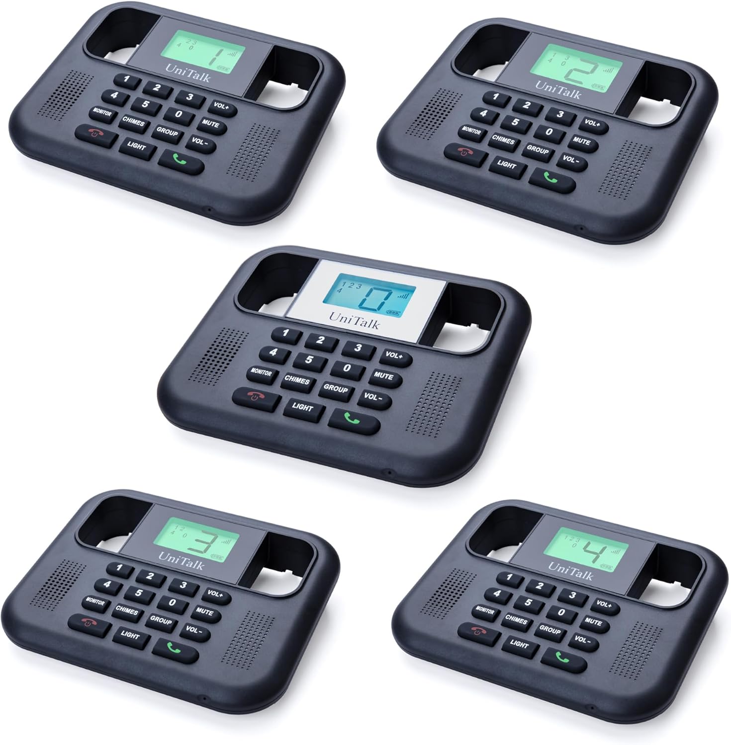 Wireless Intercoms for Home & Office, Two-Way Real-time Full-Duplex Voice System with Offline Voice Control & Monitor Function, Clear Sound, Up to 800 Meters (1/2 Mile) Range (UT-001-1F4P)