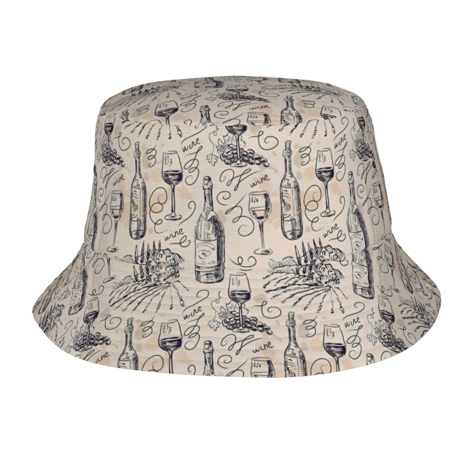 Oudrspo Unisex As Pic Wine And Winemaking Winery Grape Field Pine. Print Bucket Hat Sun Hats,Cute Fisherman Outdoor Summer Travel Hiking Beach Caps
