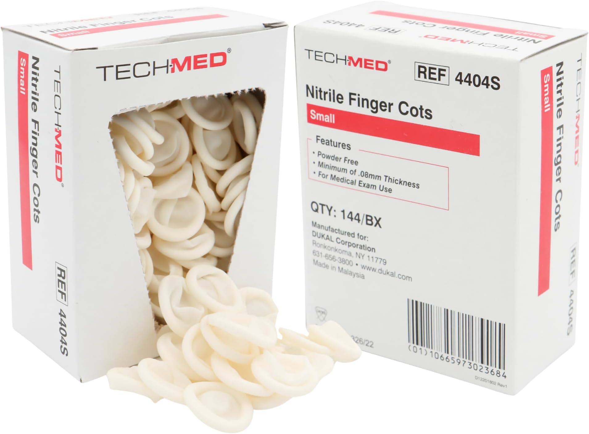 DUKAL 4404S Tech-Med Finger Cot, Small, Nitrile (Pack of 144)