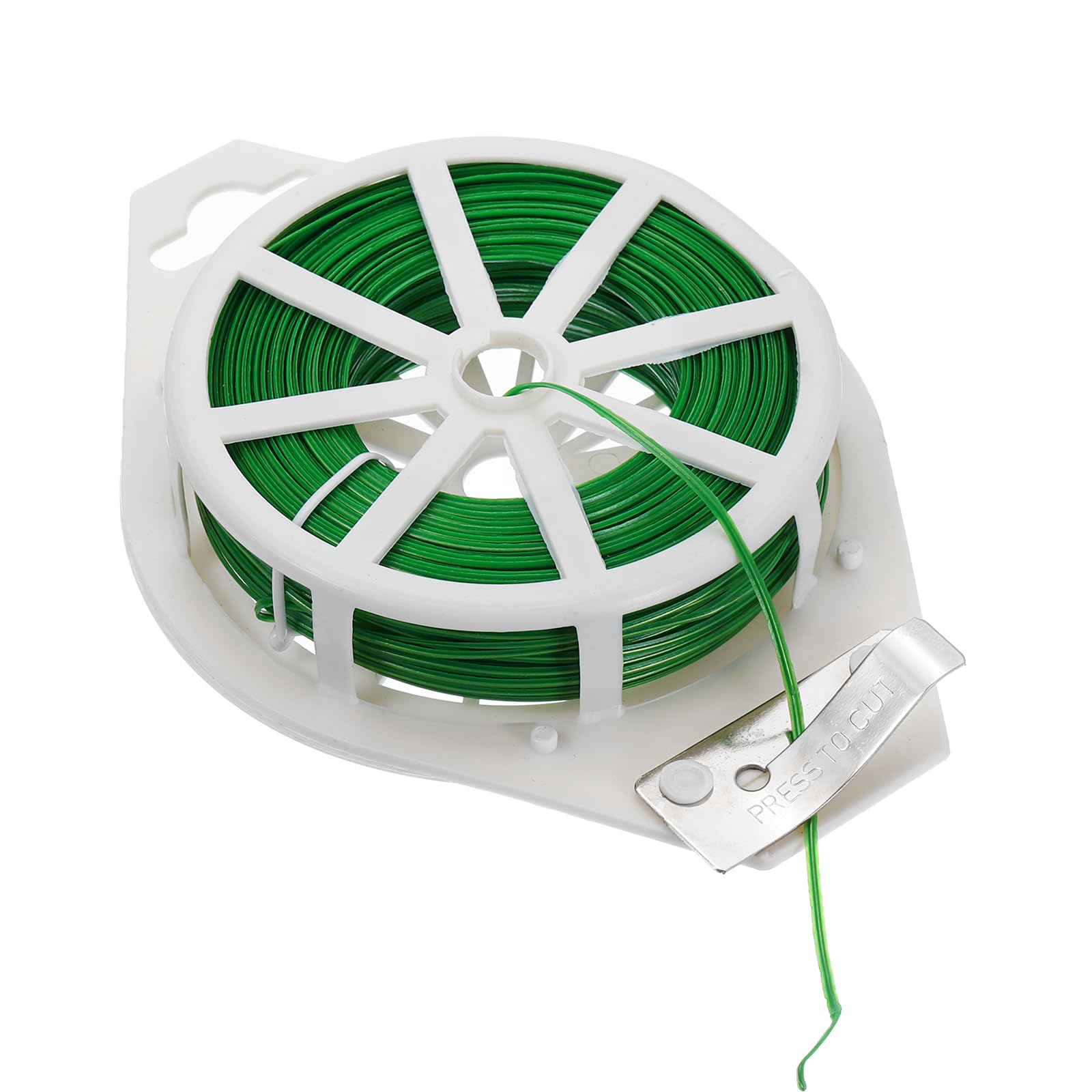 sourcing map Twist Tie with Cutter 262.4FT (80m) Garden Plant Ties Garden Twine Support Wire for Gardening Plant Support Growth Care Home Office Cable Organization, Green