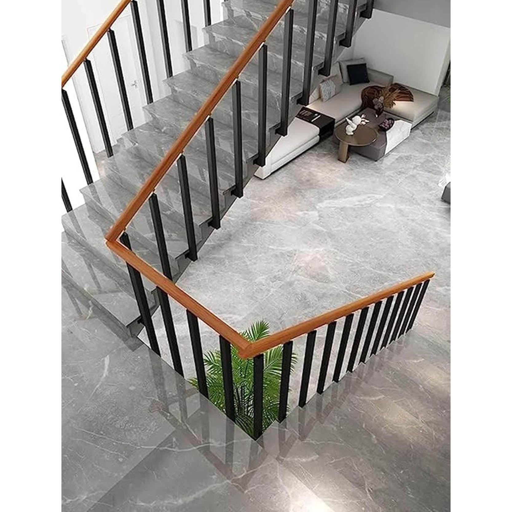 Balaustre regolabili per scale in ferro nero, mandrini per ringhiera in metallo a 270° con staffa piatta per decorazione terrazza, balcone e scale, confezione da 4 montanti laterali da 85 cm