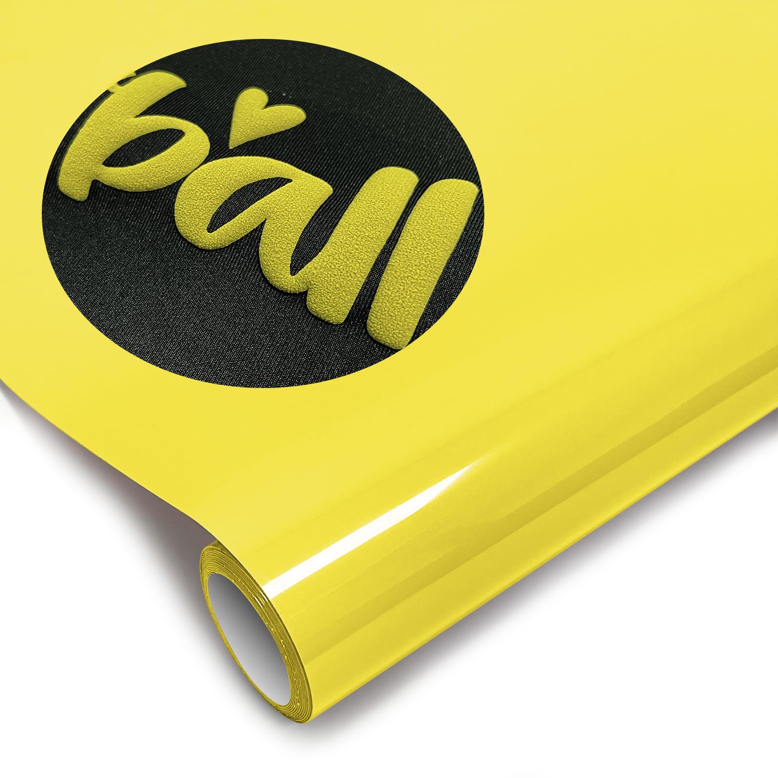 Puff Heat Transfer Vinyl (Yellow), 12in X 5ft Iron on for T-Shirt